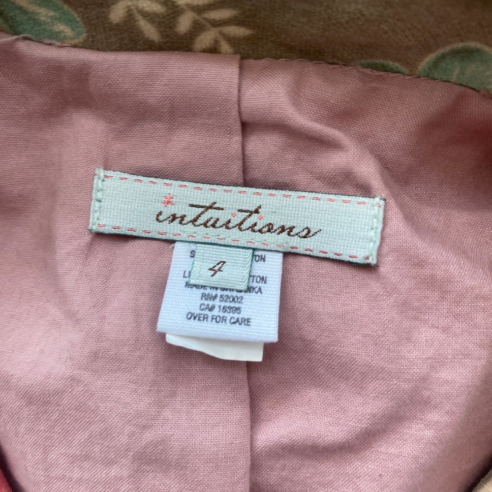 NWT Vintage Y2K Floral Corduroy Blazer Lace Trim Bows Beige 4 XS - Picture 8 of 15